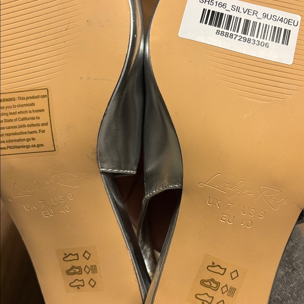 Silver Metallic pointed toe pump from London Rag - image 2